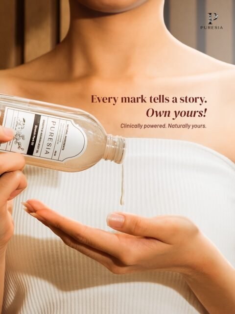 Every mark tells a story. Own yours✨Powered by Swiss Apple Stem Cells & Green Algae Extract, PURESIA Smooth & Nourish Body Oil is your natural shield against stretch marks.Whether you’re a mom to be, a new mom, or on your own unique journey, embrace your body with confidence 🤍 #confidence #puresia #healingrituals #beyondthemarks #stretchmarkoil